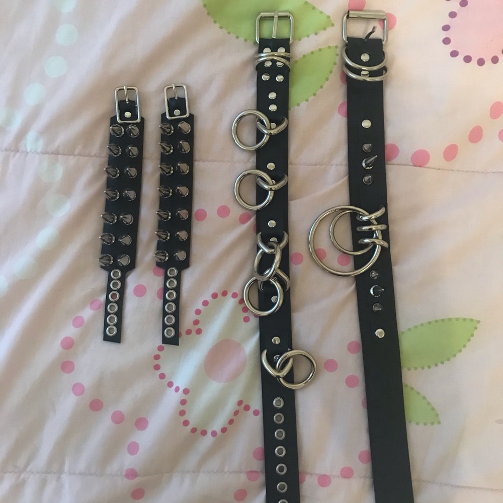 Punk chokers and cuffs